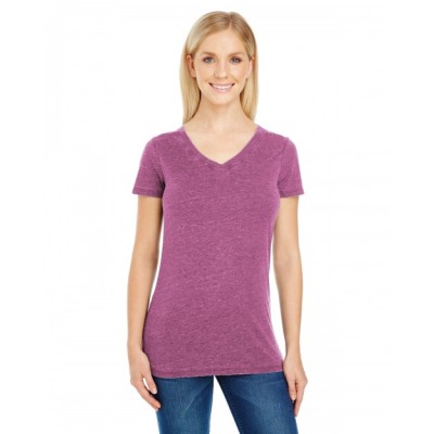 Ladies' Vintage Dye Short-Sleeve V-Neck T-Shirt - Threadfast Apparel 208B Womens T Shirts