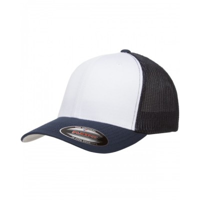 Flexfit Trucker Mesh with White Front Panels Cap - Yupoong 6511W Caps