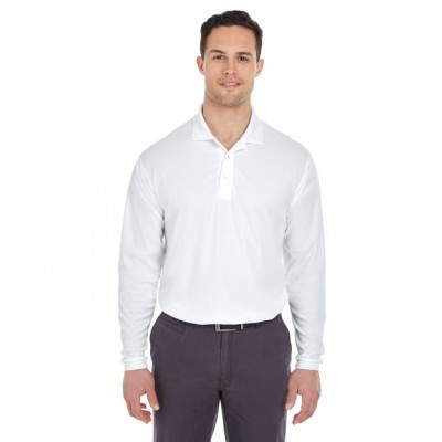 Adult Cool & Dry Long-Sleeve Mesh Piqué Polo - UltraClub 8210LS Polo Shirts