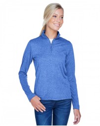 Ladies' Cool & Dry Heathered Performance Quarter-Zip - UltraClub 8618W Womens Sweatshirts
