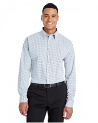 CrownLux Performance® Men's Micro Windowpane Woven Shirt - Devon & Jones DG540 Mens Woven Shirts