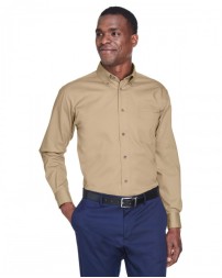 Men's Tall Easy Blend Long-Sleeve Twill Shirt with Stain-Release - Harriton M500T Mens Woven Shirts